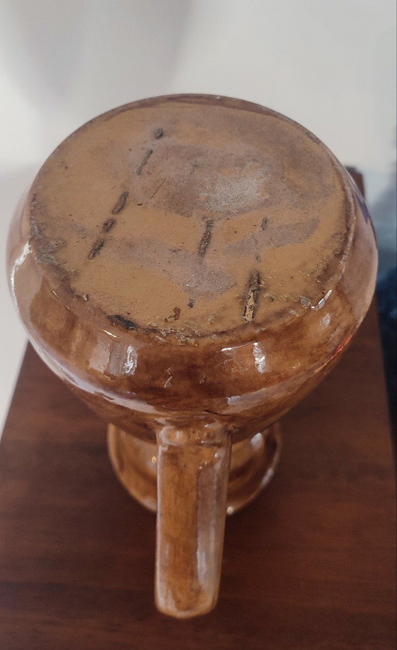 Image 1 of Vintage rustic ceramic pitcher. 1950s/1970s