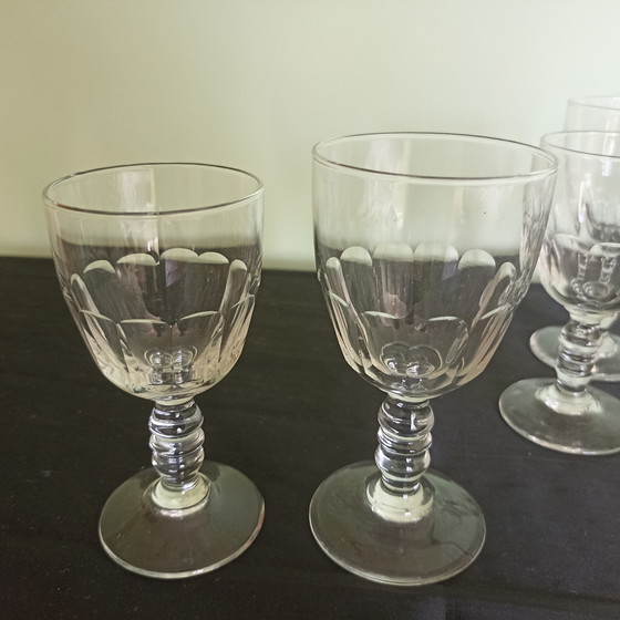 Image 1 of Magnífico juego de vasos antiguos de uranio – Soplados a mano – ca. 1900