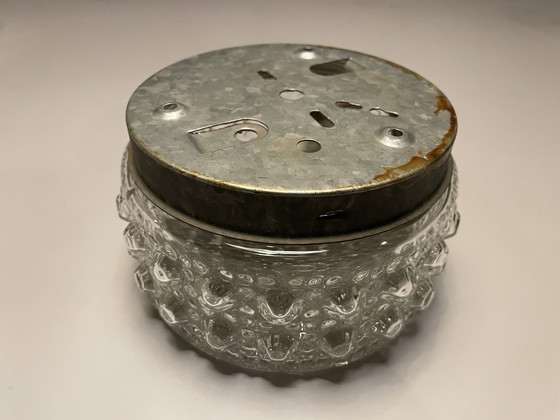 Image 1 of Vintage ceiling lamp with glass bubble shade Tynell style