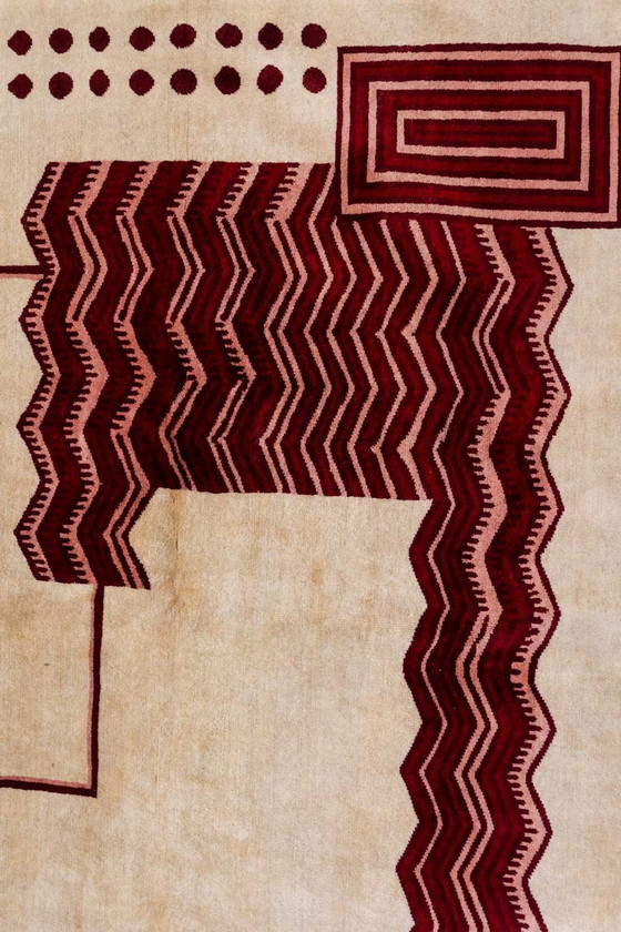 Image 1 of Tappeto o arazzo in lana in stile Art Déco. Opera contemporanea.