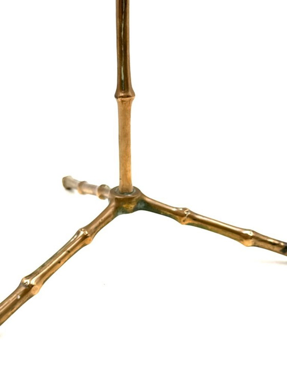 Image 1 of Lampe de table en bambou de style Hollywood Regency, Maison Jansen France, années 1970