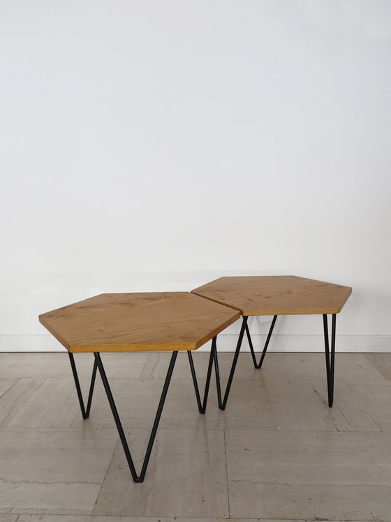 Tables basses de Gio Ponti pour Isa, Italie, années 50, lot de 2 – Bois, Métal (photo 3 of 12)