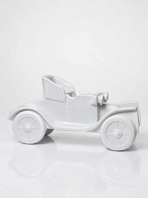 Voiture décorative vintage en porcelaine de Limoges blanche, années 1960-1980