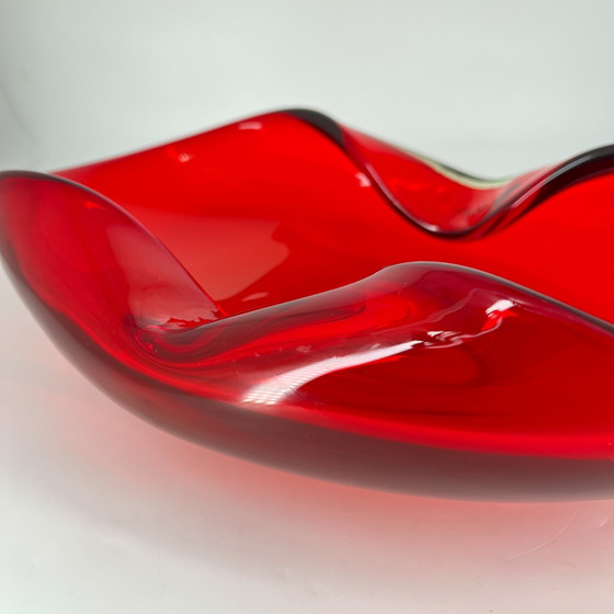 Large Murano art glass bowl, ruby ​​red – 30.5 cm – 3 kg – Vintage Art Glass – Vases (photo 6 of 15)