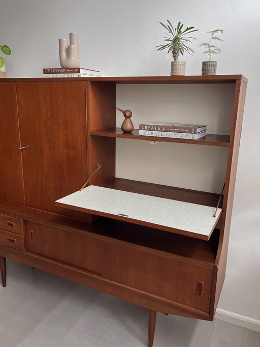 Midcentury teak highboard, 1960s/vintage