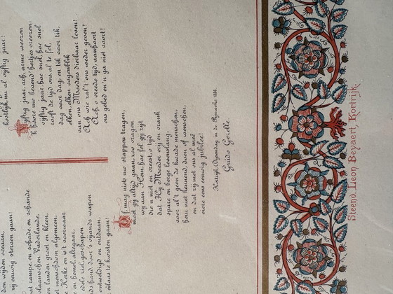 Image 1 of Litho met gedicht Gezelle