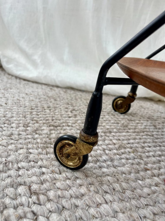 Mid Century Teak Bar Cart or Coffee Table by ISA, S. P. Bergamo, Italy, Danish Design – ISA, Bergamo (photo 8 of 13)