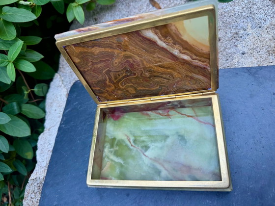 Boîte À Bijoux En Onyx Années 60 Italie Vintage – Objets déco, Stone (photo 5 of 12)