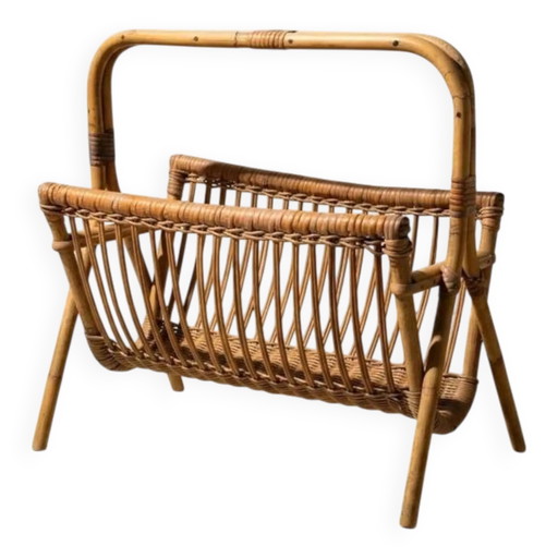 Rattan and wicker magazine racks - 1960s/70s