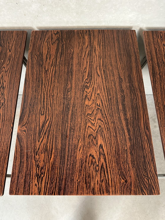 Image 1 of Vintage industrial school tables - steel and composite