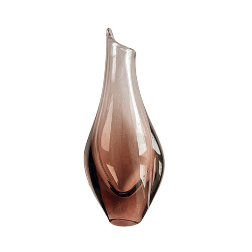 Vase en verre, conçu par M. Klinger, Železny Brod Sklo, Tchécoslovaquie, années 1960