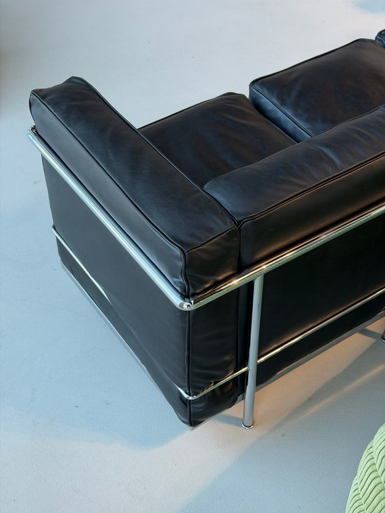 Image 1 of Cassina Le Corbusier LC-2 Set | Schwarzes Leder