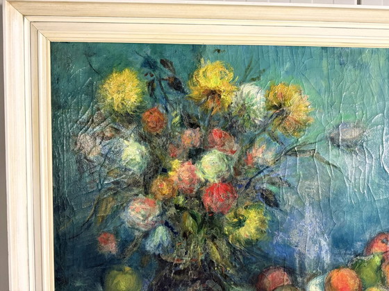 Gran cuadro de naturaleza muerta a color de 1962. – Pinturas y dibujos, Canvas, Wood (photo 5 of 16)