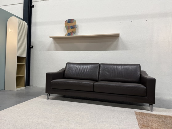Image 1 of Leolux Antonia Sofa-Set, 3- und 2,5-Sitzer, braunes Leder