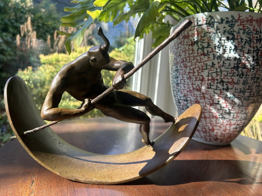 Xiao Lu - Bronze Surfer Statue - Bai Du