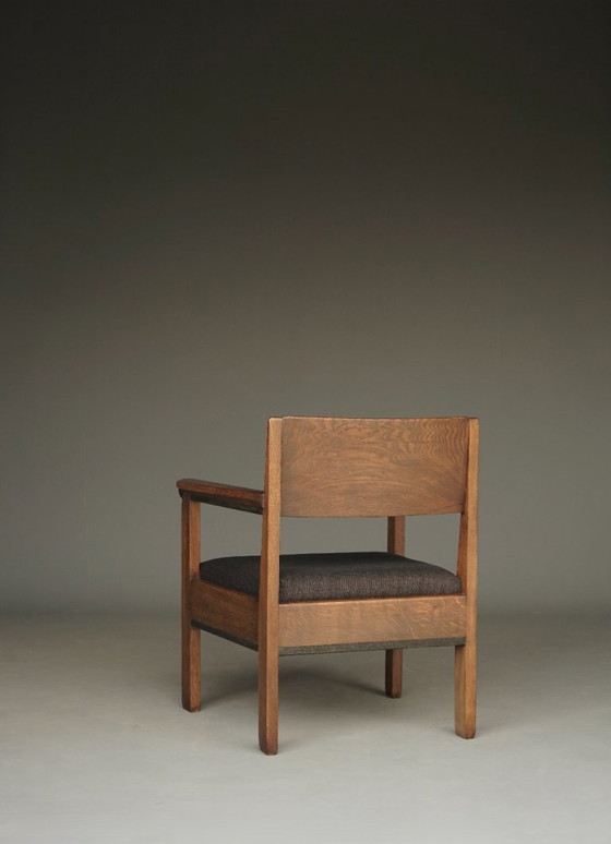 Image 1 of Lage art-deco fauteuil van Hendrik Fels voor L.O.V. Oosterbeek, jaren 1930.