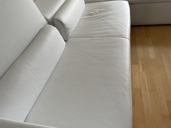 High-End Designer Leather Corner Sofa by Linie C (300x203 cm) - White (photo 6 of 6)