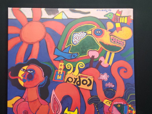Corneille-Siebdruck auf Leinwand, 60 x 60 cm
