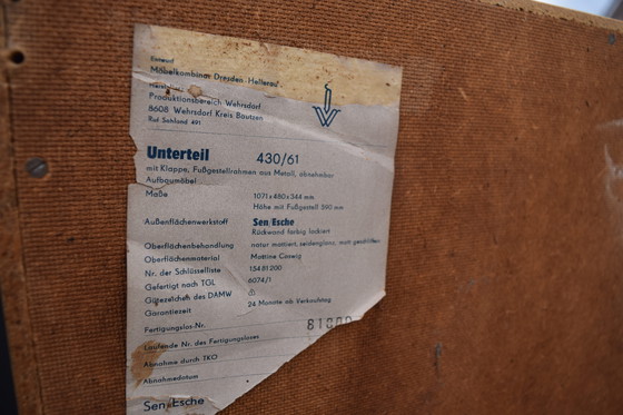 Image 1 of Buffet en frêne des années 1960, commode vintage Hellerau, meuble à tiroirs style milieu du siècle