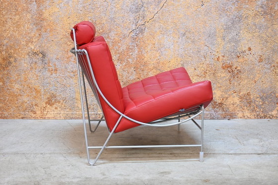 Image 1 of Red leather Leolux Volare designer armchair