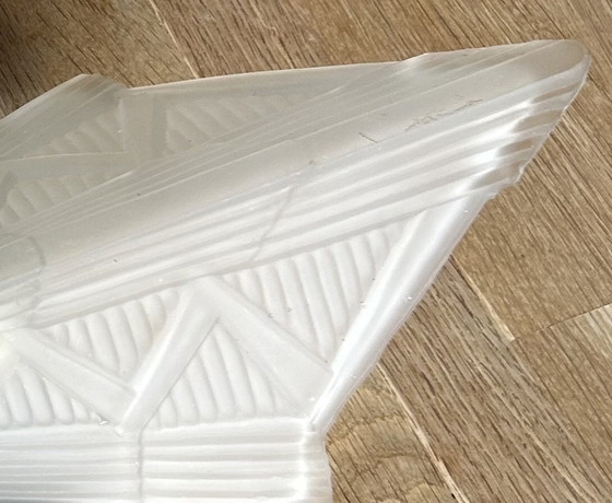 Image 1 of 2x Lampade da parete eclettiche in ottone vintage (triangolo) con vetro satinato