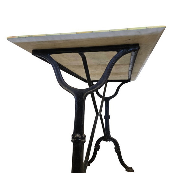 Image 1 of Table vintage en marbre onyx avec plateau à damier/échecs