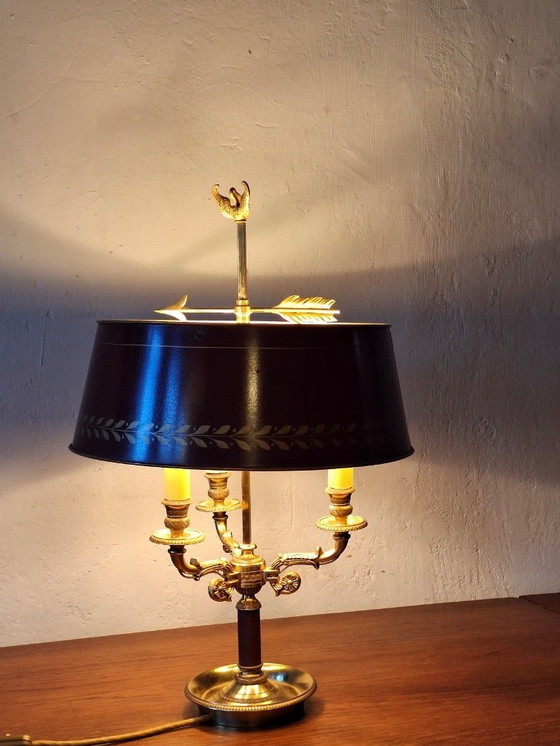 Image 1 of Lampe de table en laiton Maison Lucien Gau, style français milieu du siècle