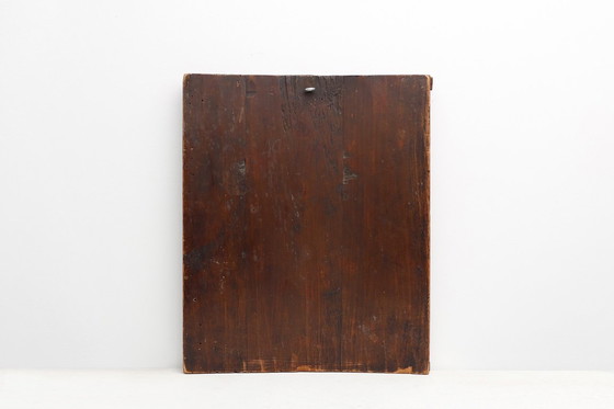 Image 1 of Icono religioso ruso del siglo XIX de San Jorge y el dragón, pintado a mano sobre madera.