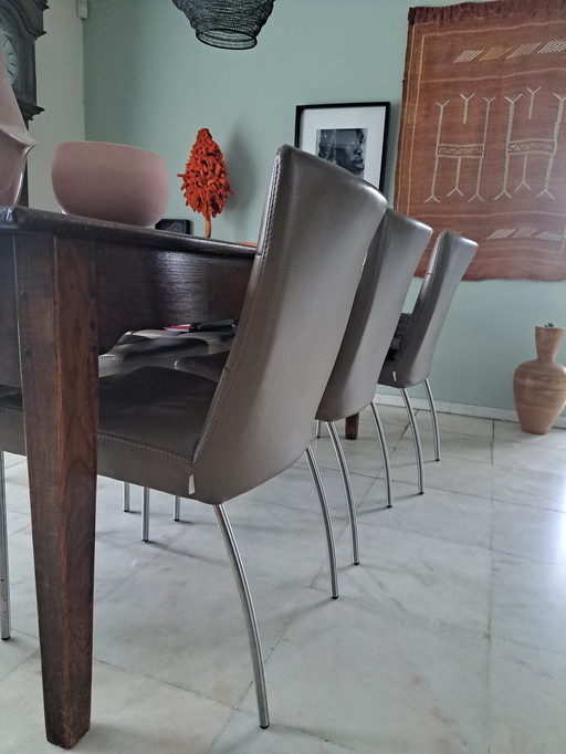 6 sedie da pranzo in pelle di Bert Plantagie