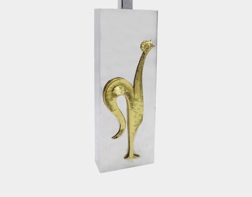 Vintage verchroomde tafellamp Au Coq 1970