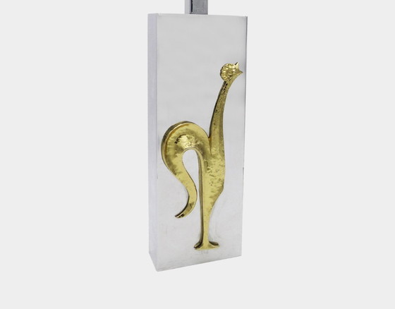 Image 1 of Lampe À Poser Vintage Chromée Au Coq 1970