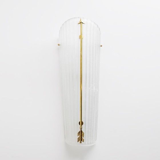 Image 1 of Coppia di applique in vetro di Murano e ottone in stile moderno di metà secolo