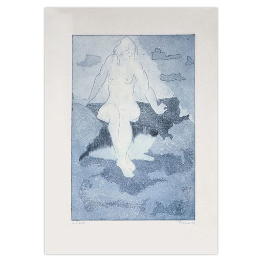 Monique PEHEM (BRETON-PROUTÉ) Gesigneerde ets In de wolken 2007 – lithos zeefdrukken, Paper