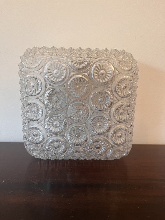 Image 1 of Floral Glass Ceiling Lamp 1970s