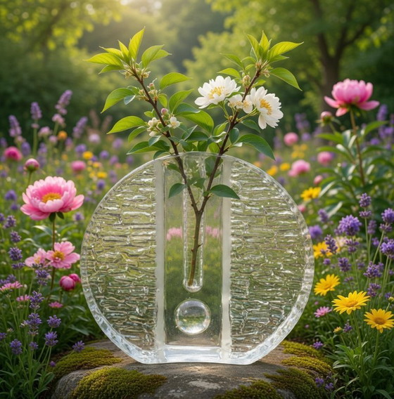 Image 1 of Exclusive Vintage Solifleur Set – Wiesenthalhütte & Walther Glass | 1970s Design Classics