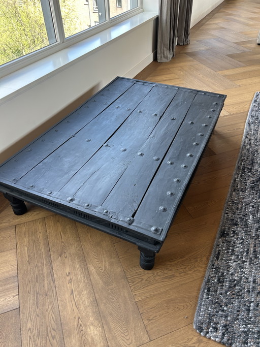 Antieke Indiase Poorttafel Zwart (180x115x35)