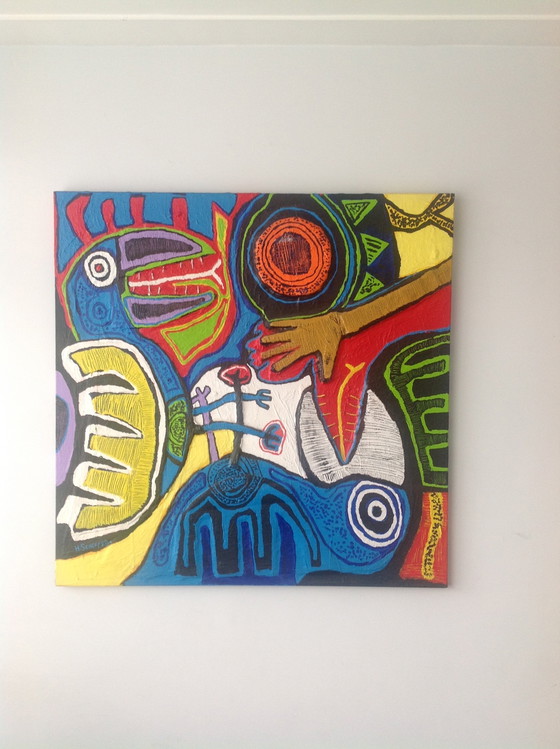 Image 1 of Harold Scheffer " Paradise " 100x100 cm