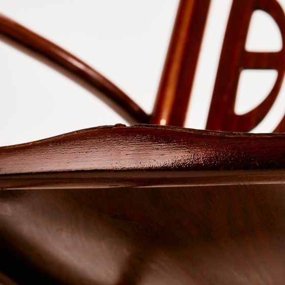 Image 1 of MK8961 Sedia a dondolo in faggio restaurata di Gustav Siegel per Jacob & Josef Kohn