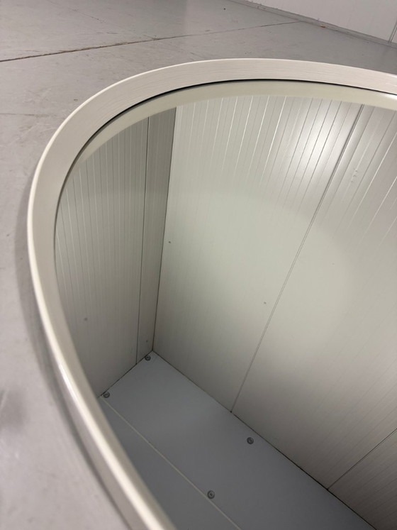 Image 1 of Specchio da parete rotondo XXL in legno bianco, anni '60-'70
