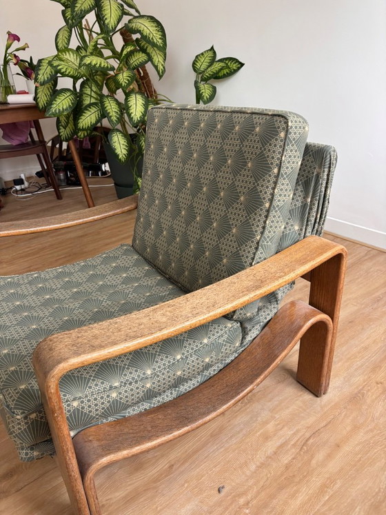Comfortabele stoel in vintage design – Fauteuils, Textile, Wood (photo 8 of 10)