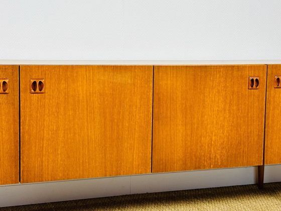 Image 1 of Scandinavian teak sideboard with 4 doors and tapered legs, 1960