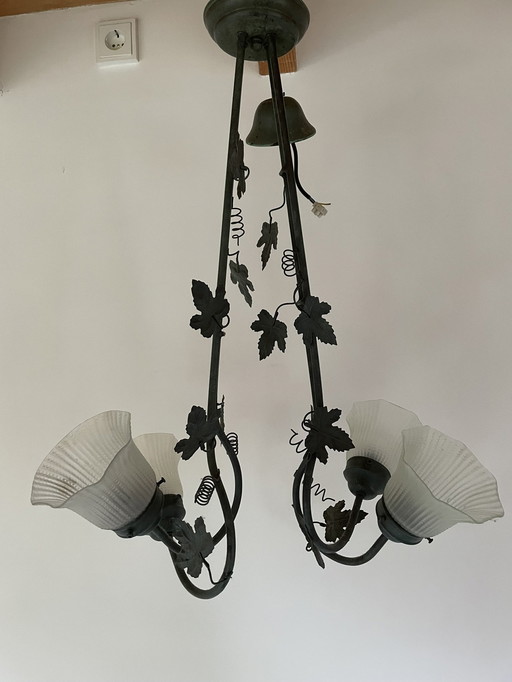 Pendant Lamp With 4 Chalices And Vine Design