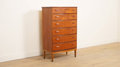 Vintage dresser | 6 drawers | Danish design | Round front