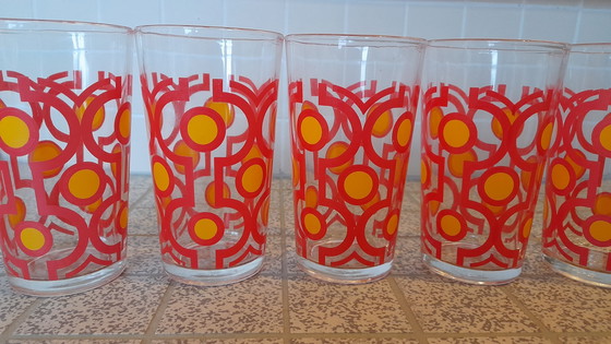 Image 1 of Set Of 5 Drinking Glasses, 1970S