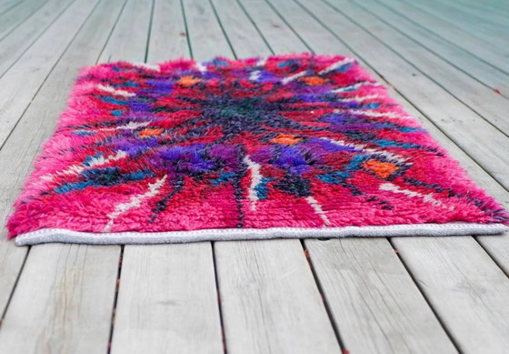 Image 1 of Swedish Tibetan Rya rug with flower by Jagarz for Rya