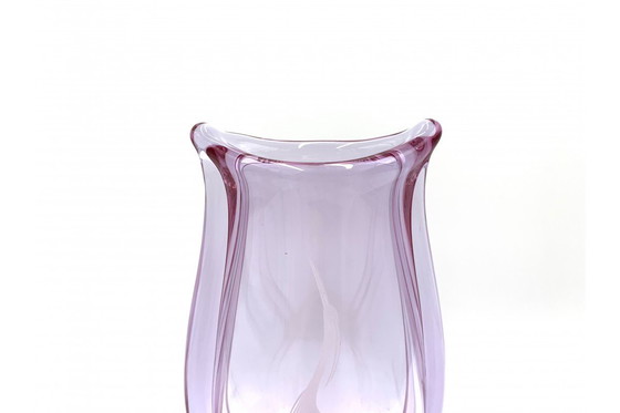 Image 1 of Roze vaas, M. Klinger Zelezny Brod, Tsjecho-Slowakije, jaren 1960