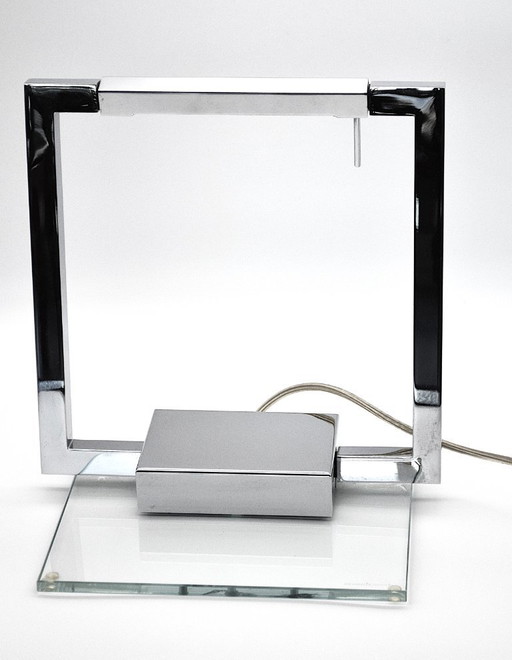 EL CUADRO Square Rotatable Table Chrome Lamp – Adjustable Lighting by Neuhaus Design