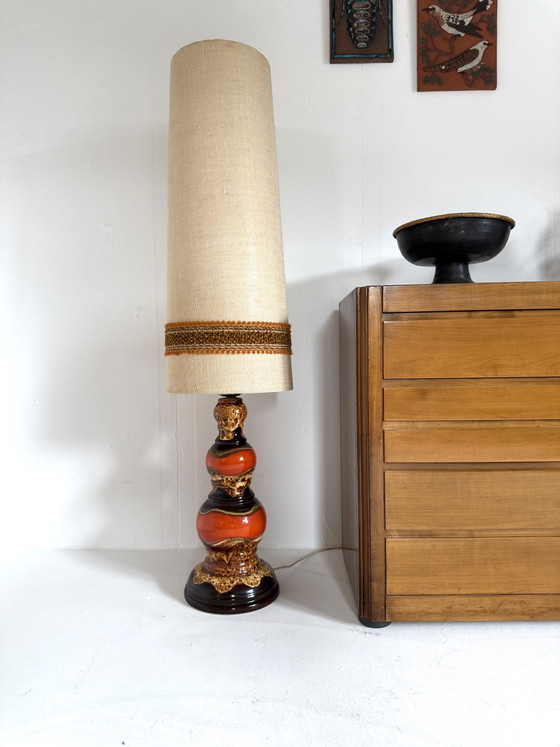 Image 1 of Lampadaire vintage XL en céramique à bulles, Allemagne de l'Ouest, années 1960