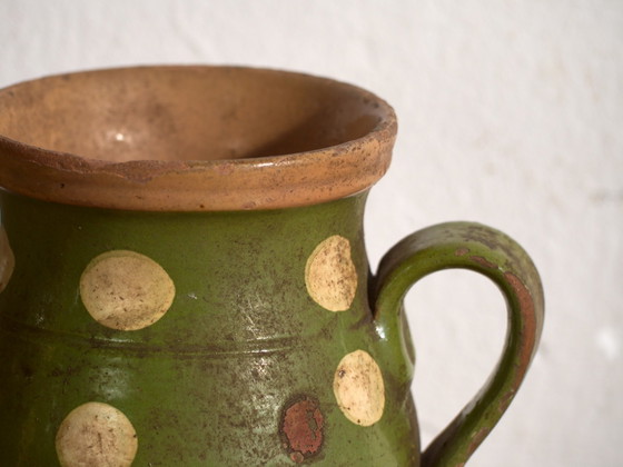Pair of Vintage Glazed Ceramic Jugs, Central Europe, circa 1930, Crockery, Red (photo 5 of 10)