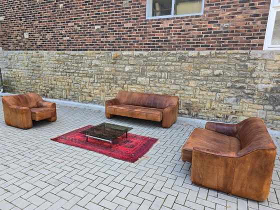 De Sede DS 44 Sofà Set Divano in Pelle Poltrona in Pelle Vintage Loft Anni '60 '70 – Leather (photo 3 of 14)